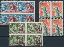 ** 1950 Béke Sor Négyestömbökben / Mi 1139-1141 Blocks Of 4 - Autres & Non Classés