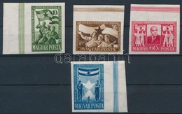 ** 1951 MDP Kongresszus (I.) ívszéli Vágott Sor (12.000) / Mi 1146-1149 Imperforate Margin Set - Other & Unclassified