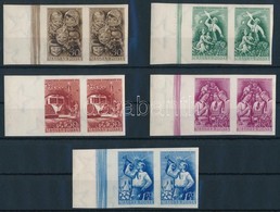 ** 1951 Gyermek II. Vágott Sor ívszéli Párokban (20.000) / Mi 1165-1169 Imperforate Set In Margin Pairs - Autres & Non Classés