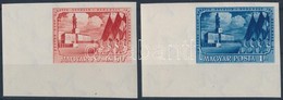 ** 1951 J. V. Sztálin (II.) ívsarki Vágott Sor (10.000) / Mi 1216-1217 Imperforate Margin Set - Other & Unclassified