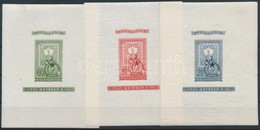 ** 1951 80 éves A Magyar Bélyeg Vágott Blokksor (120.000) / Mi 20-22 Imperforate Block Set - Other & Unclassified