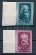 ** 1952 Leonardo Da Vinci és Victor Hugo ívszéli Vágott Sor (9.000) / Mi 1253-1254 Imperforate Margin Set - Autres & Non Classés