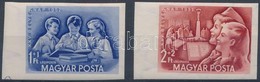 ** 1952 Bélyegnap (25.) ívszéli Vágott Sor (18.000) / Mi 1274-1275 Imperforate Margin Set (2Ft Ujjlenyomat, Kis Törés /  - Sonstige & Ohne Zuordnung