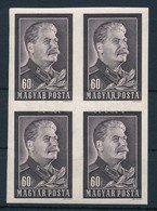 ** 1953 Sztálin-gyász Vágott Négyestömb (24.000) / Mi 1296 Imperforate Block Of 4 - Sonstige & Ohne Zuordnung