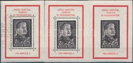 ** O 1953 Sztálin Blokk Fogazott + Fogazott Alkalmi Bélyegzéssel + Vágott / Mi Block 23 Perforated + Imperforate + With  - Autres & Non Classés