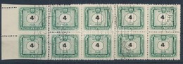 O 1953 Zöldportó 4f Tömbben, 2 érték Bal Oldalon Fogazatlan / Mi P 203, 2 Stamps Imperforate On The Left Side - Autres & Non Classés