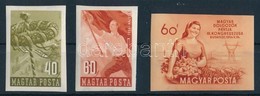 ** 1954 Május 1 és MDP Kongresszus Vágott (16.000) / Mi 1373-1375 Imperforate - Sonstige & Ohne Zuordnung