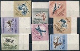 ** 1954 Repülőnap ívszéli Vágott Sor (12.000) / Mi 1376-1383 Imperforate Margin Set - Autres & Non Classés