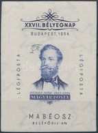 ** 1954 Jókai Vágott Blokk (17.000) / Mi 24 Imperforate Block - Autres & Non Classés