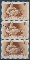 ** 1955 Munka 8f Hármascsík Lemezhibával / Plate Variety - Autres & Non Classés
