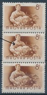 ** 1955 Munka 8f Hármascsík Lemezhibával / Plate Variety - Sonstige & Ohne Zuordnung