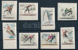 ** 1955 Téli Sport ívszéli Vágott Sor (12.000) / Mi 1409-1416 Imperforate Margin Set - Autres & Non Classés