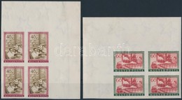 ** 1955 Felszabadulás (III.) Vágott Sor ívsarki 4-es Tömbökben (40.000) / Mi 1417-1420 Imperforate Margin Block Of 4 (40 - Sonstige & Ohne Zuordnung