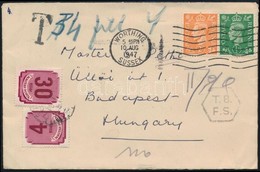 1947 Levél Angliából Budapestre 34f Portóval / Cover From Great Britain With 34f Postage Due - Sonstige & Ohne Zuordnung