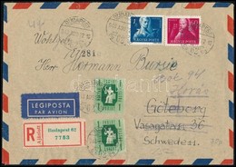1948 Ajánlott Légi Levél Svédországba / Registered Airmail Cover To Switzerland - Sonstige & Ohne Zuordnung
