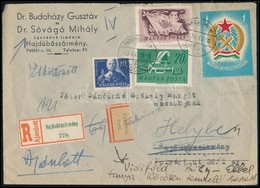 1949 Helyi Ajánlott Levél, Elköltözött Ragjeggyel / Local Registered Cover With 'Parti' Label - Sonstige & Ohne Zuordnung