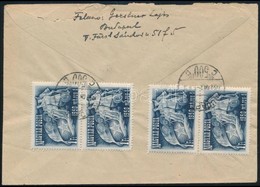 1950 Légi Levél 4 X 1Ft Május 1 Bérmentesítéssel Az Egyesült Államokba / Airmail Cover To The USA - Sonstige & Ohne Zuordnung