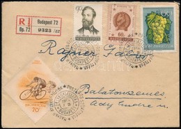 1954 Ajánlott Levél Bélyegkiállításról Feladva Alkalmi Bérmentesítéssel, és 4 Levélzáróval / Registered Cover From A Sta - Autres & Non Classés
