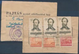 1955 2 Db Pajtás Előfizetési Lap Alkalmi Díjlerovással / 2 Franked Magazin Subscriptions - Autres & Non Classés