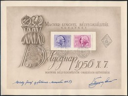 1956 Liszt-Chopin Emléklap Tévnyomattal, A Bélyegtervező Légrády Aláírásával / Mi 1480-1481 Souvenir Card With Signature - Sonstige & Ohne Zuordnung