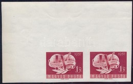 ** 1957 Szakszervezet V. Vágott Pár óriási ívsarokkal (10.000++) / Mi 1500 Imperforate Corner Pair - Andere & Zonder Classificatie