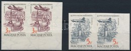 ** 1958 40 éves A Magyar Repülőbélyeg Vágott Sor ívszéli Párokban (10.000) / Mi 1557-1558 Imperforate Set In Margin Pair - Autres & Non Classés