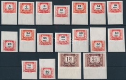 ** 1958 Vörös-fekete Portó ívszéli Vágott Sor (10.000) / Mi 222-239 Imperforate Margin Set - Andere & Zonder Classificatie