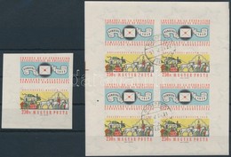 ** O 1959 FIP II. ívsarki Vágott Szelvényes Bélyeg + Pecsételt Vágott Kisív (23.500) / Mi 1583 Imperforate Stamp And Min - Autres & Non Classés