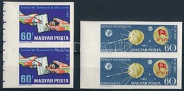 ** 1959 Holdrakéta és Levelező Hét Vágott ívszéli Párok (9.000) / Mi 1626+1628 Imperforate Margin Pairs - Andere & Zonder Classificatie