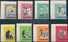 ** 1959 Mese (I.) ívsarki Vágott Sor, A 30f 'a Fehér Folt Hiánya' Tévnyomattal, Ritka (15.000) / Mi 1642-1649 Imperforat - Autres & Non Classés