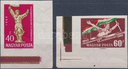 ** 1960 Felszabadulás (IV.) ívsarki Vágott Sor (4.000) / Mi 1678-1679 Imperforate Corner Set (törések / Creases) - Andere & Zonder Classificatie