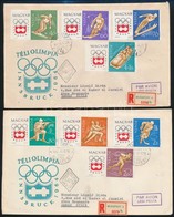 1963 Téli Olimpia Vágott Sor 2 Db Ajánlott Légi FDC-n Szíriába / Mi 1975-1982 Imperforate Set On 2 FDCs - Other & Unclassified