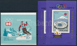 ** 1964 Téli Olimpia és 2 Db Nyári Olimpia Vágott Blokk (16.000) / Mi 40 + 2 X 43 Imperforate Blocks - Autres & Non Classés