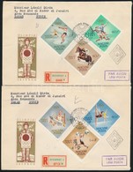 1964 Olimpia Vágott Sor 4 Db Ajánlott FDC-n Szíriába / Mi 2031-2040 On 4 Reigstered FDCs - Other & Unclassified