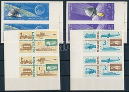 ** 1966 Luna 9 és Közlekedési Múzeum Vágott Sorok ívszéli/ívsarki Párokban (13.000) / Mi 2218-2221 Imperforate Sets In P - Other & Unclassified