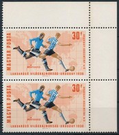 ** 1966 Labdarúgó Világbajnokság 30f ívsarki Pár, A Szürke és A Barna Színek Eltolódásával / Mi 2243 Corner Pair, Shifte - Autres & Non Classés