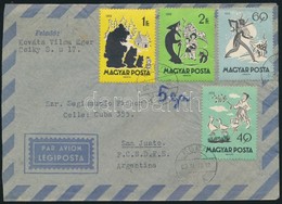 1960 Légi Levél 4 Bélyeges Mese Bérmentesítéssel Argentínába / Airmail Cover To Argentine - Other & Unclassified