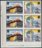 ** 1970 EXPO Vágott ívsarki 6-os Tömb Nyomdai Jelzésekkel (9.000) / Mi 2584-2585 Imperforate Block Of 6 - Andere & Zonder Classificatie