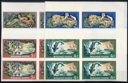 ** 1971 Vadászati Világkiállítás Vágott Sor ívsarki 4-es Tömbökben (22.000) / Mi 2664-2671 Imperforate Set In Corner Blo - Sonstige & Ohne Zuordnung