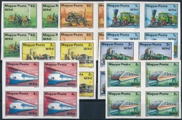 ** 1979 A Vasút Fejlődése Vágott Sor 4-es Tömbökben (24.000) / Mi 3343-3349 Imperforate Blocks Of 4 - Andere & Zonder Classificatie