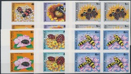 ** 1980 Virág Vágott Sor ívszéli 4-es Tömbökben (22.000) / Mi 3405-3410 Imperforate Margin Blocks Of 4 - Andere & Zonder Classificatie