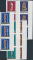 ** 1980 Színes Faszobrok Vágott Sor ívszéli Hármascsíkokban (10.500) / Mi 3420-3424 Imperforate Margin Stripes Of 3 - Other & Unclassified