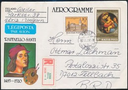 1987 Ajánlott Légi Díjjegyes Aerogramme 10Ft Kiegészítéssel, Feladóvevénnyel / Registered Airmail Aerogramme With 10Ft A - Autres & Non Classés