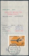 1987 Valuta Beváltás (bankjegy) 1000 Osztrák Shillingről, 2Ft Légiposta Díjlerovással. Ritka Dokumentum! - Autres & Non Classés