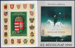 ** 1990 Magyar Köztársaság Címere és Bélyegnap Vágott Blokkok (12.500) / Mi 211-212 Imperforate Blocks - Altri & Non Classificati