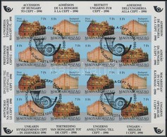 O 1991 Magyarország Csatlakozása A CEPT-hez Vágott Kisív (50.000) / Mi 4131-4132 Imperforate Complete Sheet - Altri & Non Classificati