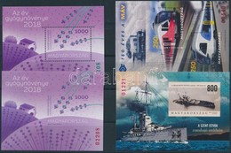 ** 2018 Levendula Fogazott és Vágott Blokk + MÁV és Szent István Hajó Vágott Blokkok / 1 Perforate And 3 Imperforate Blo - Autres & Non Classés