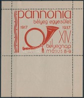 ** 1937/2 Pannóniai Bélyegegyesület Emlékív / Souvenir Sheet - Autres & Non Classés