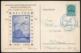 1940 XVIII Bélyegnap Emlékív Futott Alkalmi Levelezőlapon / Souvenir Sheet On Postcard - Altri & Non Classificati