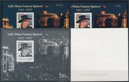 ** 1997/18 Lady Diana 4 Db-os Emlékív Garnitúra Azonos Sorszámmal (30.000) / Souvenir Sheet Collection With 4 Varieties - Other & Unclassified